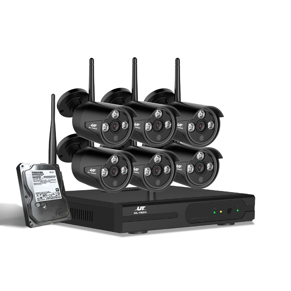 UL-tech Wireless CCTV Security System 8CH NVR 3MP 6 Bullet Cameras CCTV-WF-CLA-8C-6B-2T