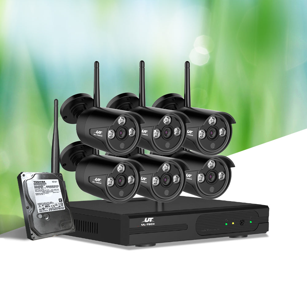 UL-tech Wireless CCTV Security System 8CH NVR 3MP 6 Bullet Cameras CCTV-WF-CLA-8C-6B-2T