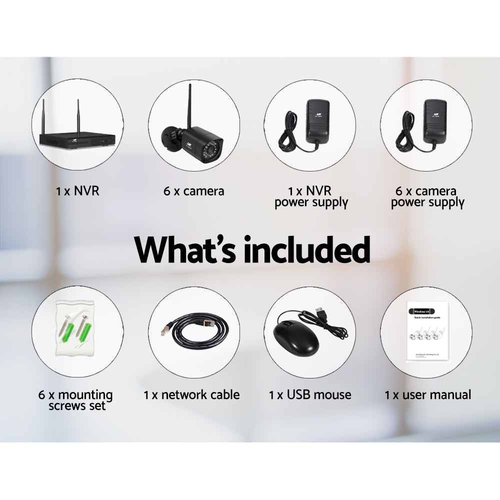 UL-TECH 3MP 8CH NVR Wireless 6 Security Cameras Set CCTV-WF-CLA-8C-6S