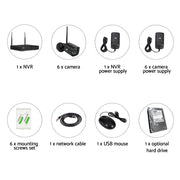 UL-tech CCTV Wireless Security Camera System 8CH Home Outdoor WIFI 6 Square Cameras Kit 1TB CCTV-WF-CLA-8C-6S-T