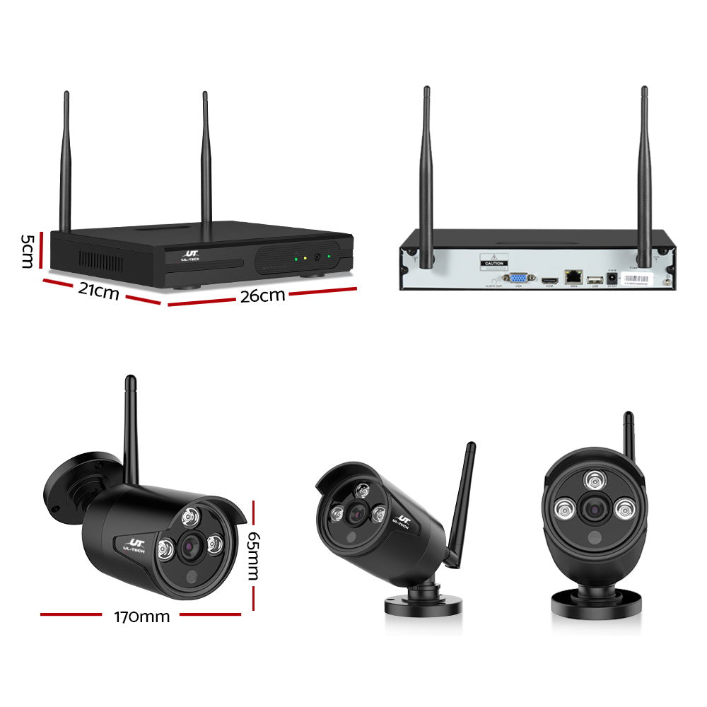 UL-tech Wireless CCTV Security System 8CH NVR 3MP 8 Bullet Cameras CCTV-WF-CLA-8C-8B