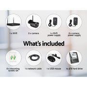 UL-tech Wireless CCTV Security System 8CH NVR 3MP 8 Bullet Cameras 4TB CCTV-WF-CLA-8C-8B-4T