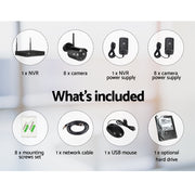 UL-tech Wireless CCTV Security System 8CH NVR 3MP 8 Bullet Cameras 1TB CCTV-WF-CLA-8C-8B-T