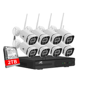 UL-tech Wireless CCTV Security System 8CH NVR 3MP 8 Square Cameras 2TB CCTV-WF-CLA-8C-8P-2T