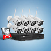UL-tech Wireless CCTV Security System 8CH NVR 3MP 8 Square Cameras 1TB CCTV-WF-CLA-8C-8P-T