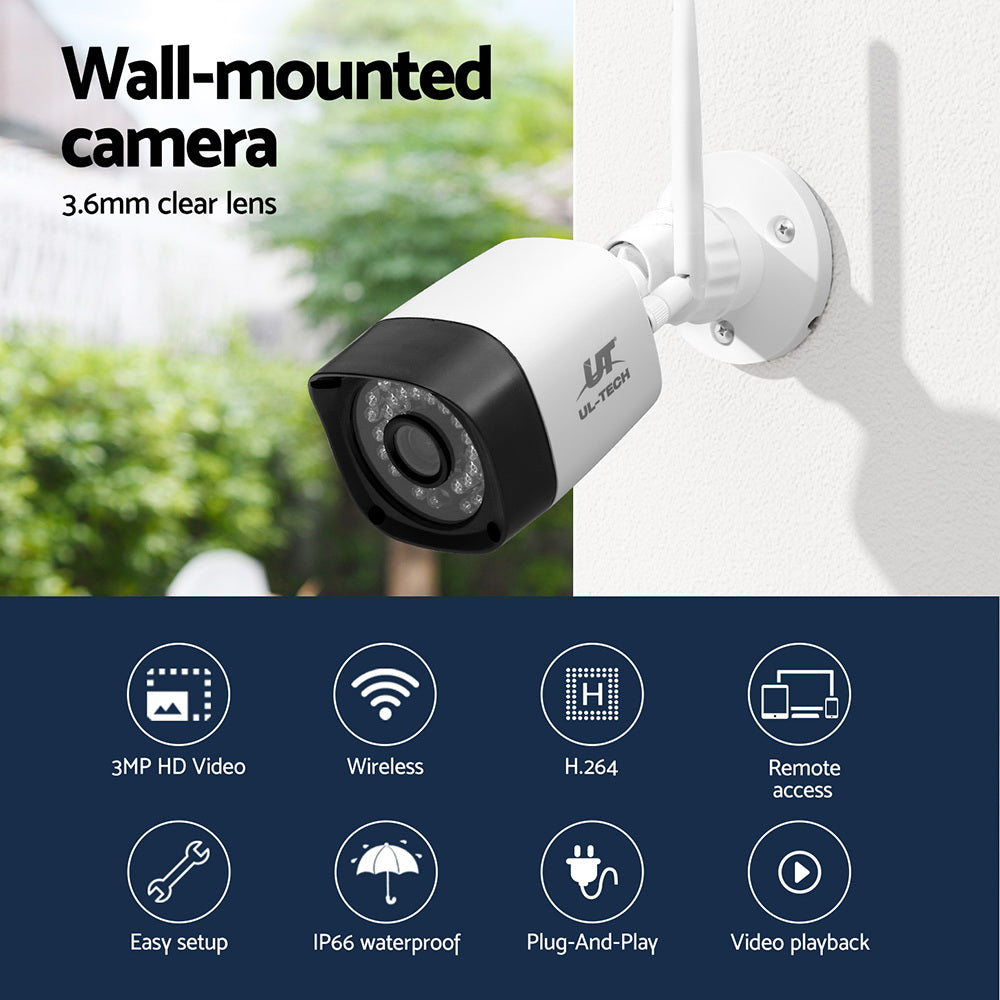UL-tech 3MP Wireless CCTV 8CH 4 Square Camera CCTV-WF-HF230446-8C-4S