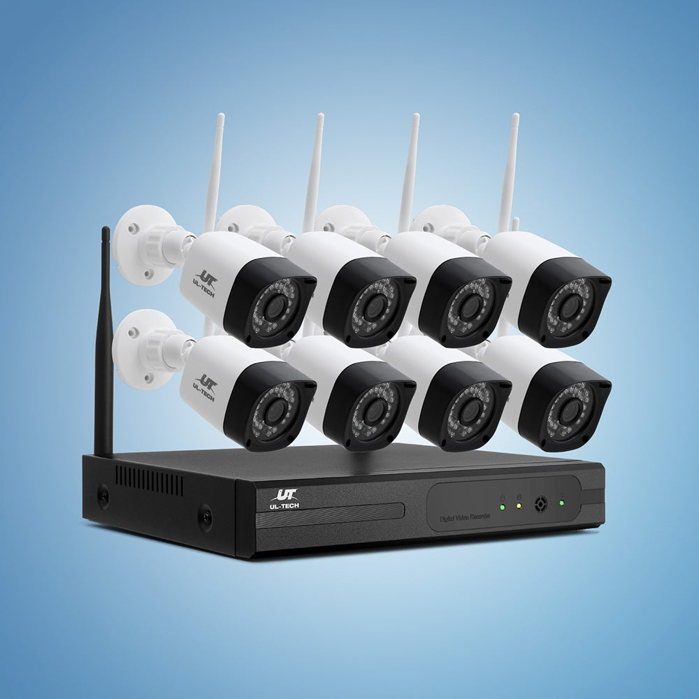 UL-tech 3MP Wireless CCTV 8CH 8 Square Camera CCTV-WF-HF230446-8C-8S