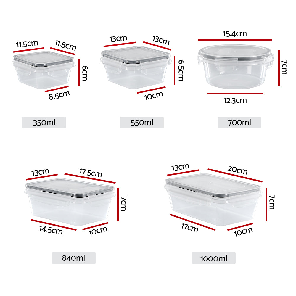 5-Star Chef Cereal Dispenser Food Storage Container 16PCS CD-B-8014-BK