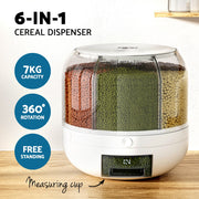 5-Star Chef Cereal Dispenser Grain Container 7KG CD-RCH360-WH
