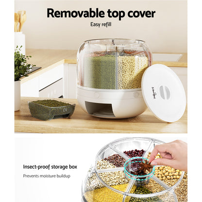 5-Star Chef Cereal Dispenser Grain Container 7KG CD-RCH360-WH