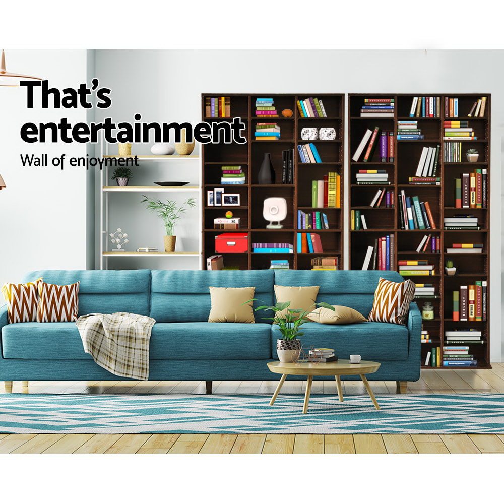 Artiss Bookshelf CD Storage Rack - BERT Walnut CD-SHELF-ES-AB