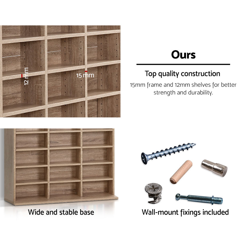 Artiss Bookshelf CD Storage Rack - BERT Oak CD-SHELF-WD-AB