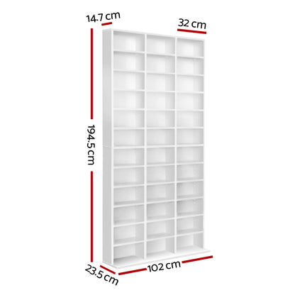 Artiss Bookshelf CD Storage Rack - BERT White CD-SHELF-WH-AB