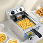 Devanti 3000W Electric Deep Fryer 10L Stainless Steel Fryer w/ Basket & Lid CDF-DR10-SINGLE-SI