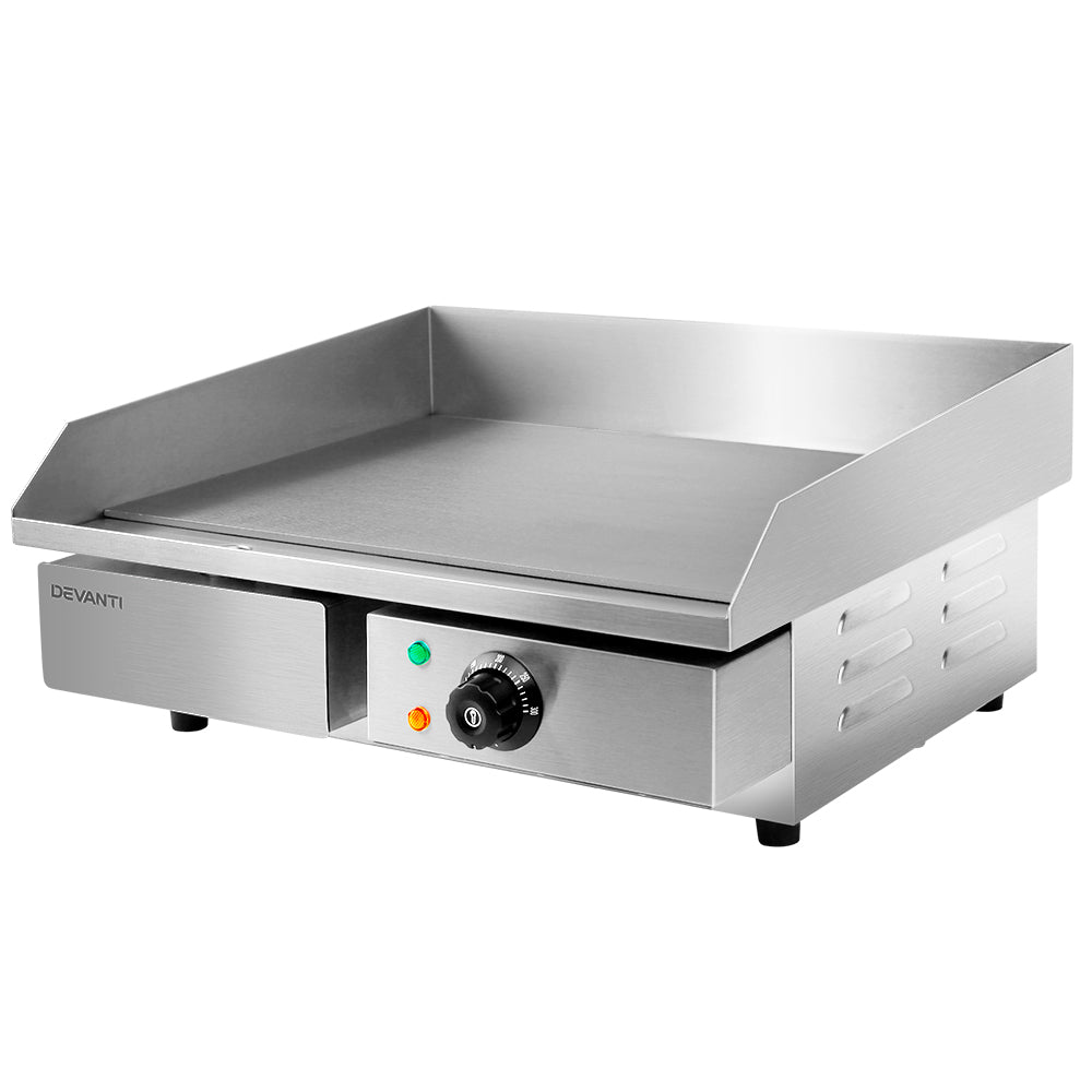Devanti Commercial Electric Griddle 55cm BBQ Grill Plate 3000W CEG-D5C-SINGLE