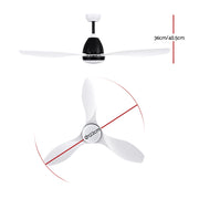 Devanti 48'' Ceiling Fan DC Motor w/Light w/Remote - White CF-B-48-310-WH