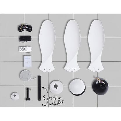 Devanti 48'' Ceiling Fan DC Motor w/Light w/Remote - White CF-B-48-310-WH