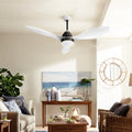 Devanti 48'' Ceiling Fan DC Motor w/Light w/Remote - White CF-B-48-310-WH
