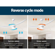 Devanti 52'' Ceiling Fan DC Motor w/Light w/Remote - White CF-B-52-310B-WH