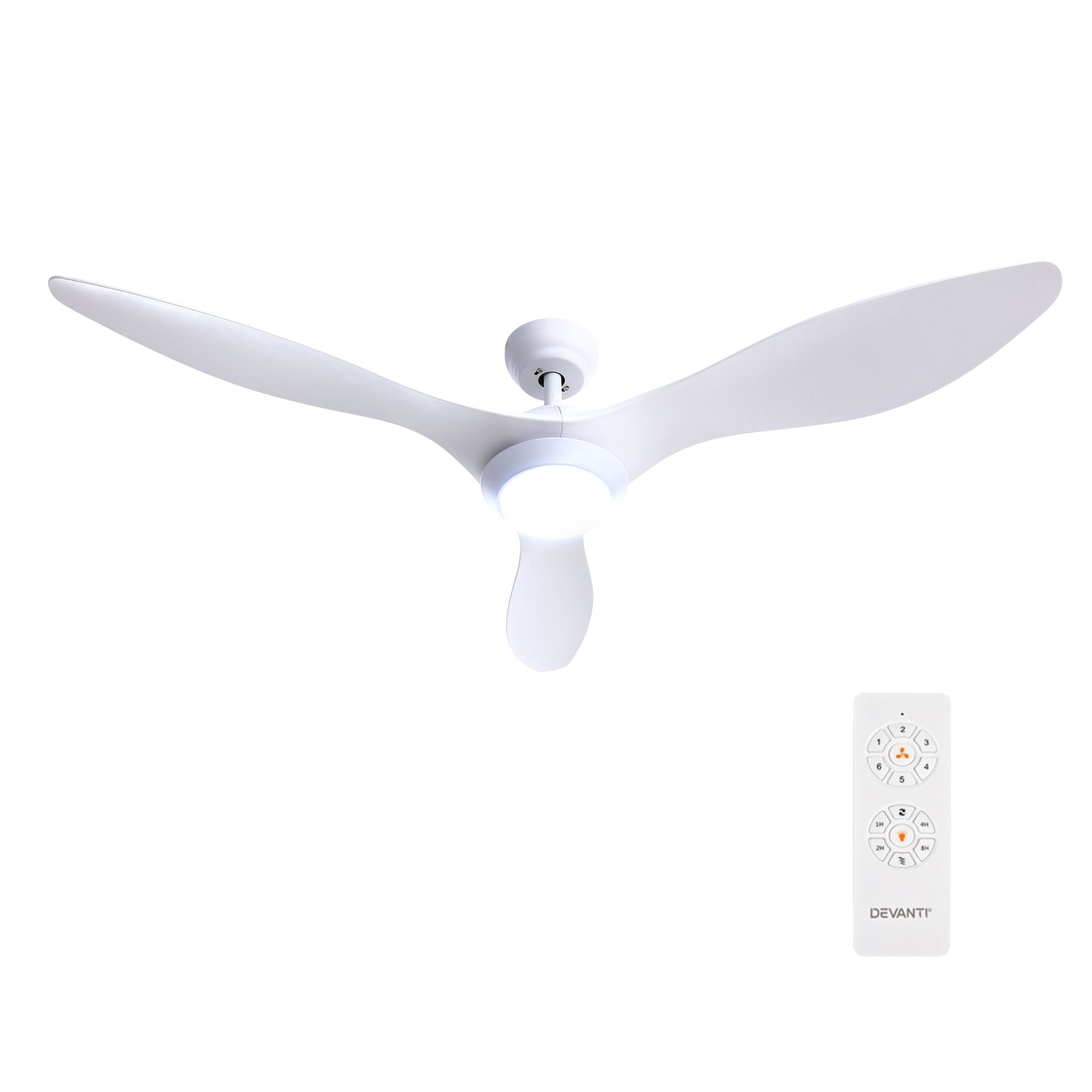 Devanti 52'' Ceiling Fan DC Motor w/Light w/Remote - White CF-B-52-310B-WH