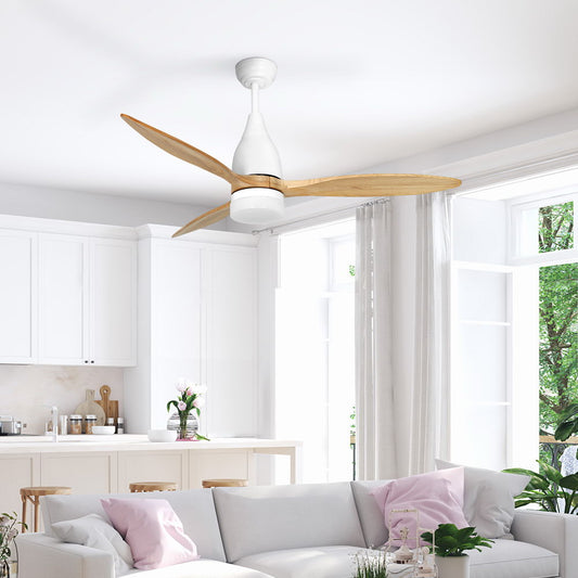 Devanti 52'' Ceiling Fan AC Motor w/Light w/Remote - Light Wood CF-B-52-312-WH