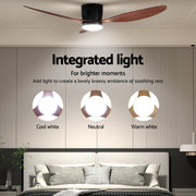 Devanti 52'' Ceiling Fan DC Motor w/Light w/Remote - Dark Wood CF-B-52-42Y-DW