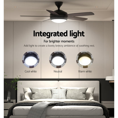Devanti 52'' Ceiling Fan AC Motor 5 Blades w/Light - Dark Wood CF-B-52-5B-0YY-DW