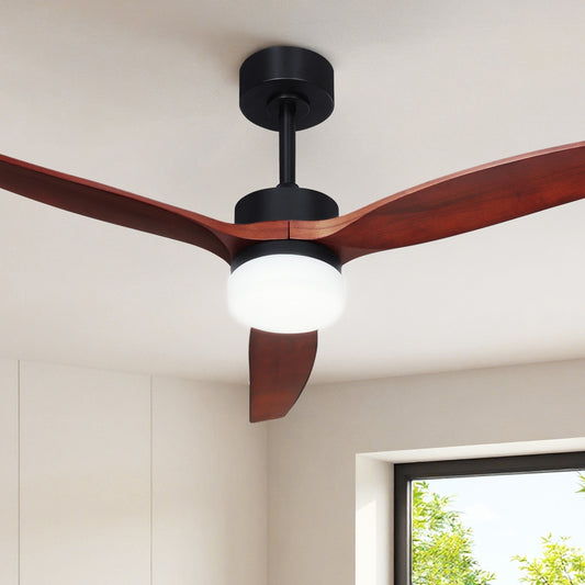 Devanti 52'' Ceiling Fan DC Motor 3 Blades w/Light - Dark Wood CF-B-52-C142-DW