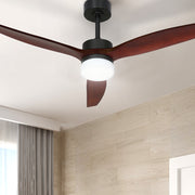 Devanti 52'' Ceiling Fan DC Motor 3 Blades w/Light - Dark Wood CF-B-52-C142-DW