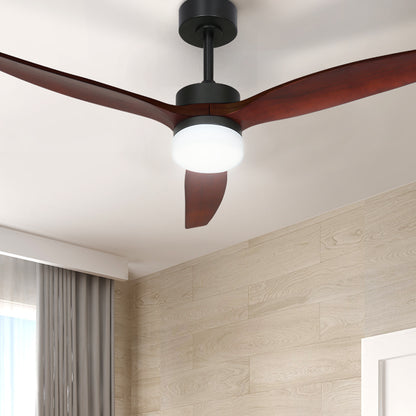 Devanti 52'' Ceiling Fan DC Motor 3 Blades w/Light - Dark Wood CF-B-52-C142-DW
