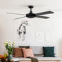 Devanti 52'' Ceiling Fan DC Motor 4 Blades w/Remote - Black CF-B-52NL-BK