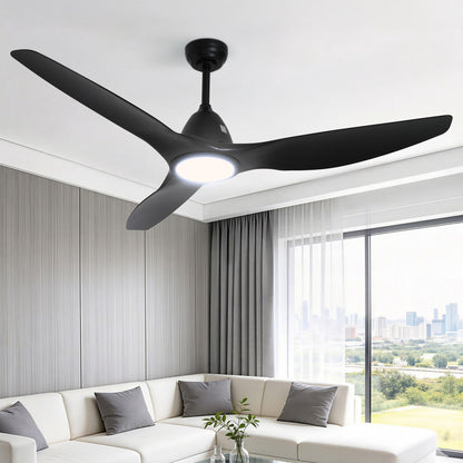 Devanti 64 Inch Ceiling Fan DC Motor w/Light w/Remote - Black CF-B-64-334-BK