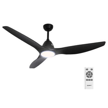 Devanti 64 Inch Ceiling Fan DC Motor w/Light w/Remote - Black CF-B-64-334-BK