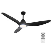 Devanti 64 Inch Ceiling Fan DC Motor w/Light w/Remote - Black