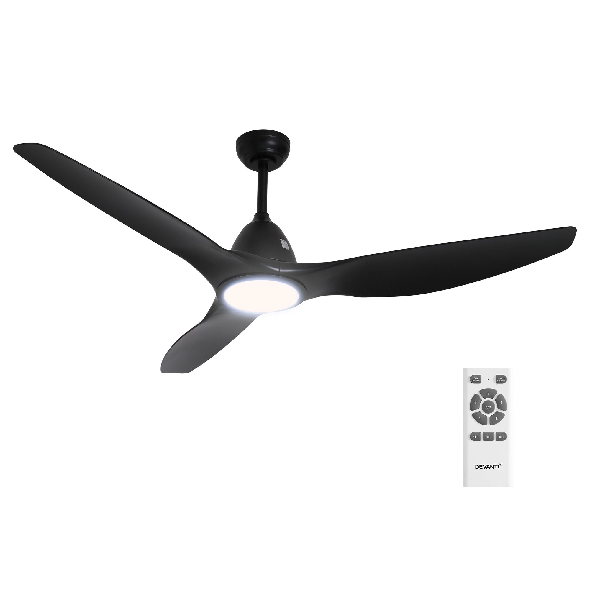 Devanti 64 Inch Ceiling Fan DC Motor w/Light w/Remote - Black