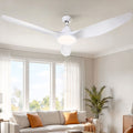 Devanti 64'' Ceiling Fan DC Motor w/Light w/Remote - White CF-B-64-334-WH