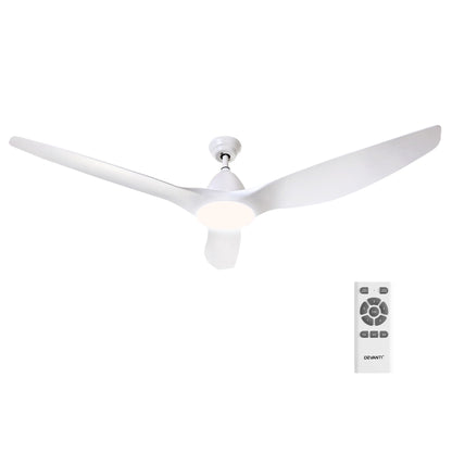Devanti 64'' Ceiling Fan DC Motor w/Light w/Remote - White CF-B-64-334-WH