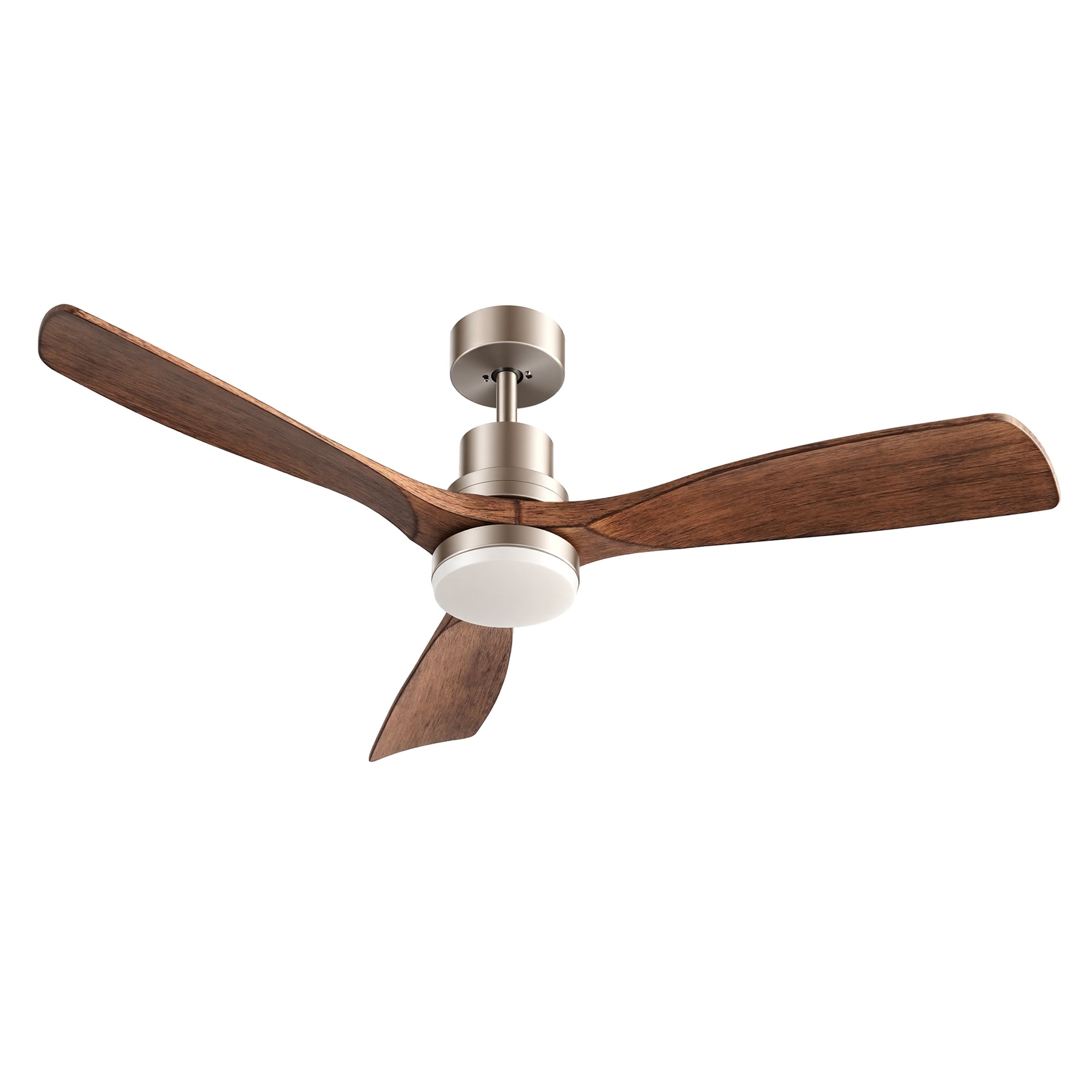 Devanti 52" Ceiling Fan with Light Remote Control DC Motor Smart App Timber Blades Brown CF-C-52-07L-APP-BRW