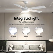 Devanti 52'' Ceiling Fan 5 Blades DC Motor w/Light w/Remote White CF-C-52-5B-986-WH