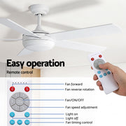 Devanti 52'' Ceiling Fan 5 Blades DC Motor w/Light w/Remote White CF-C-52-5B-986-WH