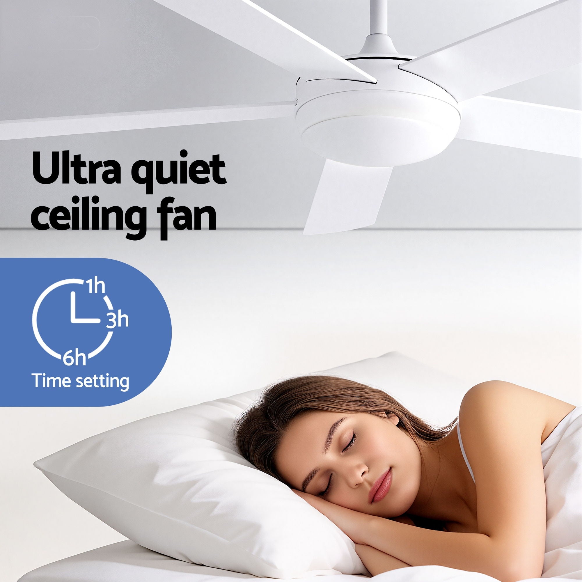 Devanti 52'' Ceiling Fan 5 Blades DC Motor w/Light w/Remote White CF-C-52-5B-986-WH