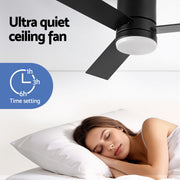 Devanti 52'' Ceiling Fan 3 Blades Double-sided DC Motor w/Light w/Remote Light Wood and bLack CF-C-52-70PLY-LW