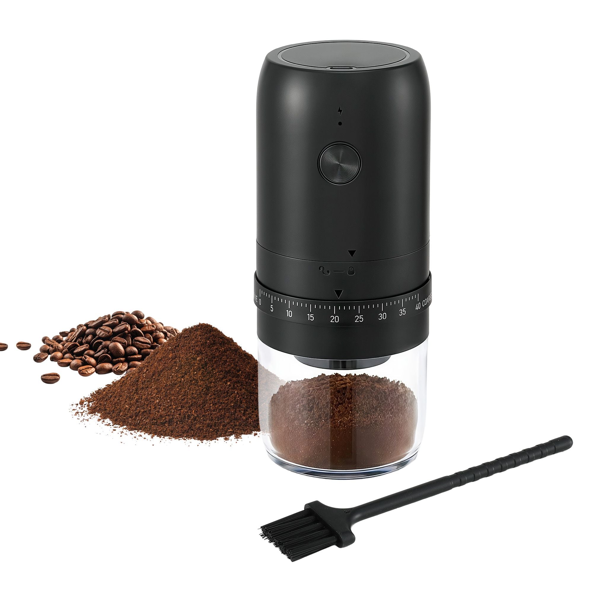 Devanti Electric Coffee Grinder USB-C Rechargeable Portable Coffee Bean Grinder with 40 Precise Grind CF-G-E-40