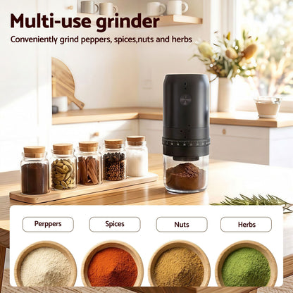 Devanti Electric Coffee Grinder USB-C Rechargeable Portable Coffee Bean Grinder with 40 Precise Grind CF-G-E-40