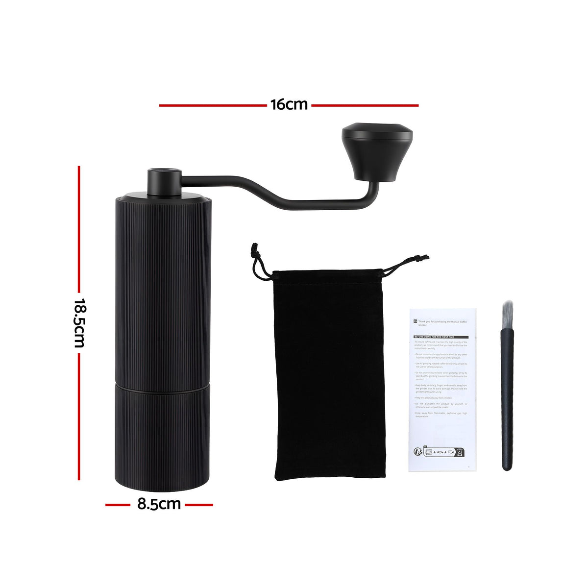 Devanti Manual Coffee Grinder with 24 Adjustable Settings | Hand Coffee Bean Burr Mill for Espresso French CF-G-M-12