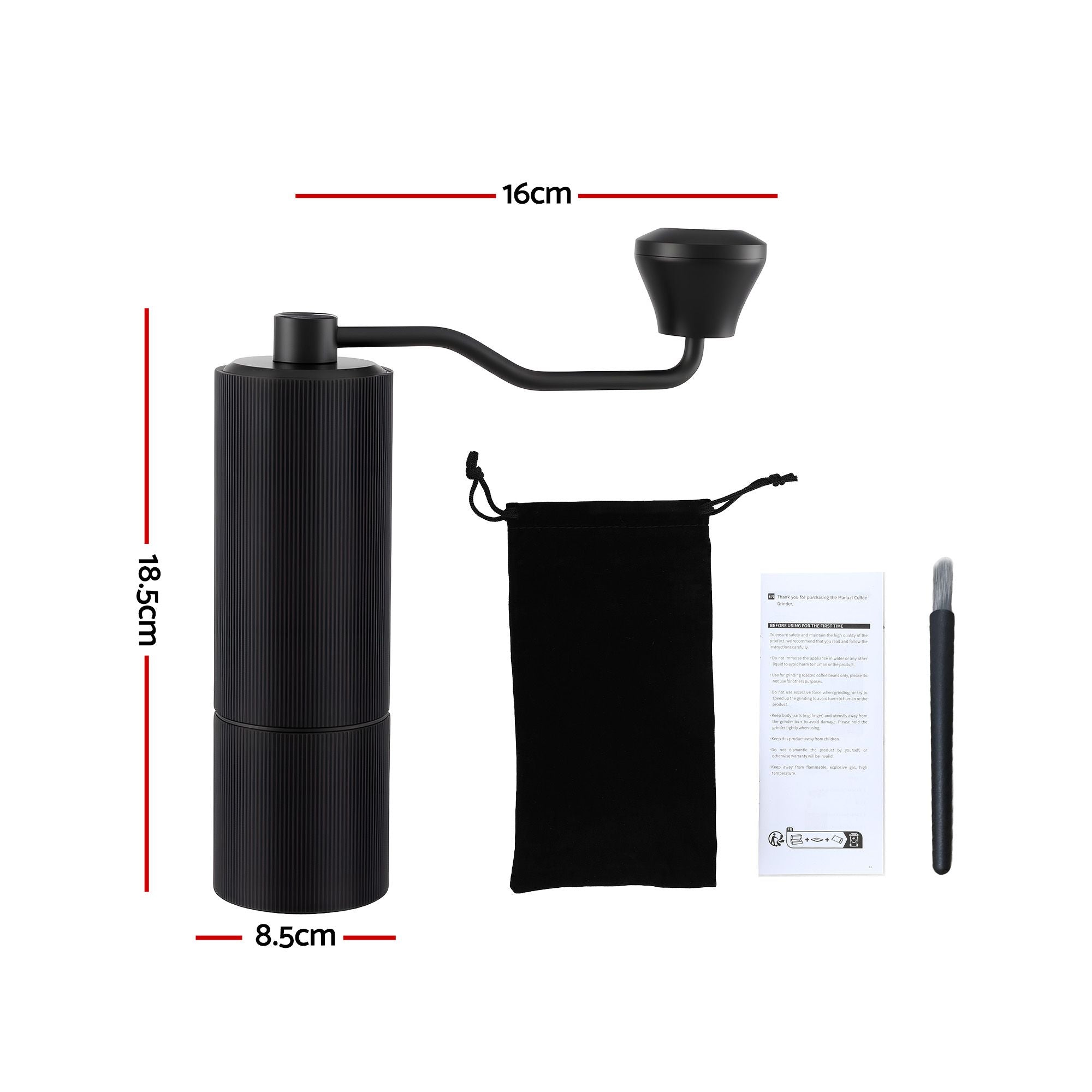 Devanti Manual Coffee Grinder with 24 Adjustable Settings | Hand Coffee Bean Burr Mill for Espresso French CF-G-M-12