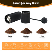 Devanti Manual Coffee Grinder with 24 Adjustable Settings | Hand Coffee Bean Burr Mill for Espresso French CF-G-M-12