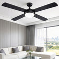 Devanti 52'' Ceiling Fan DC Motor w/Light w/Remote - Black CF-RC-52-BK