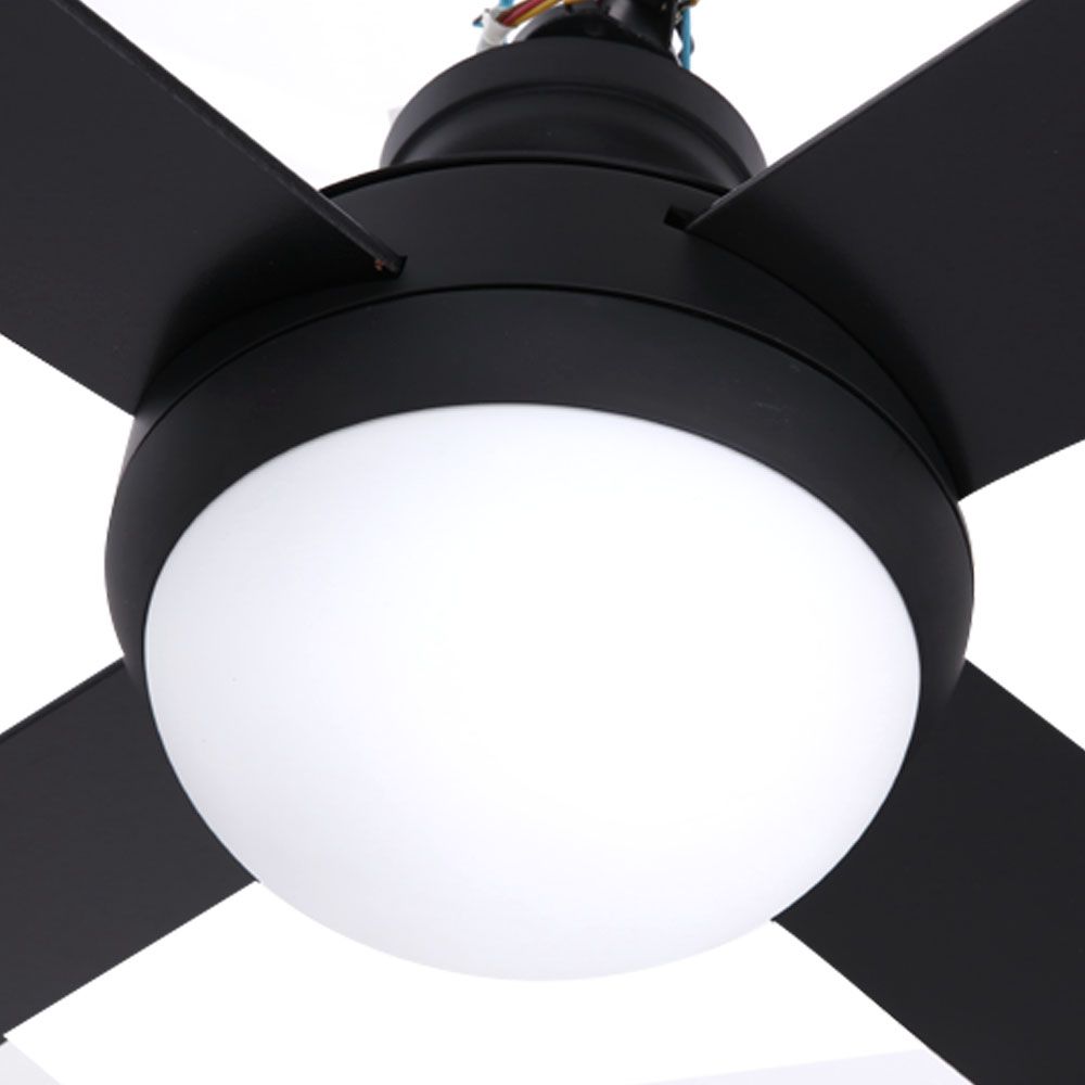 Devanti 52'' Ceiling Fan DC Motor w/Light w/Remote - Black CF-RC-52-BK