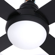Devanti 52'' Ceiling Fan DC Motor w/Light w/Remote - Black CF-RC-52-BK